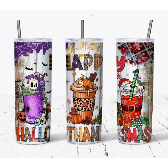 Happy Hallowthanksmas  Halloween, Christmas, Thanksgiving, Funny Holiday Design - Picture 1 of 2